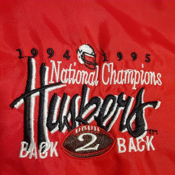 VTG 90's Delong Nebraska Cornhuskers Back To Back National Champs Windbreaker XL - Picture 1 of 6